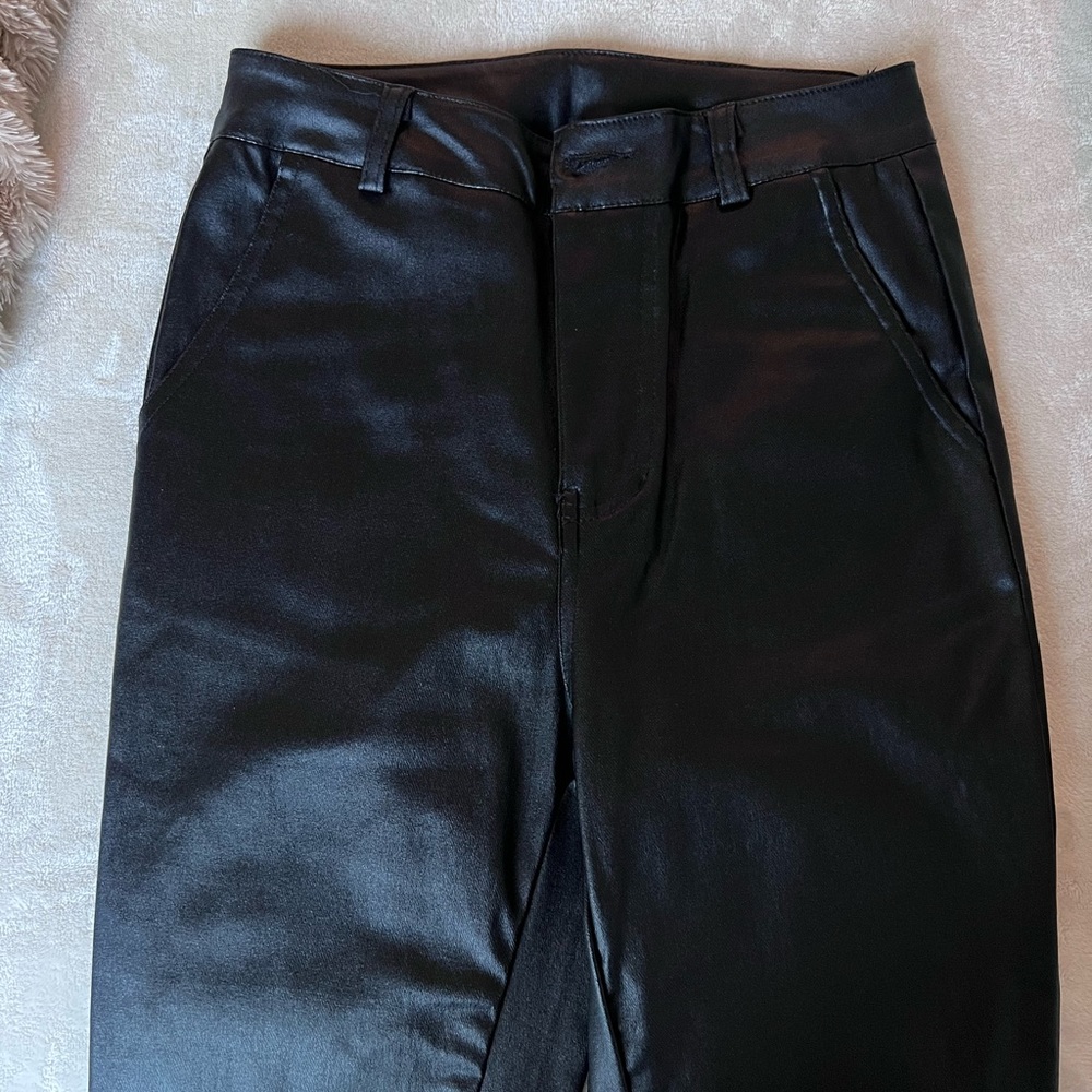 Fashion Nova Leather Black Jeans 💓